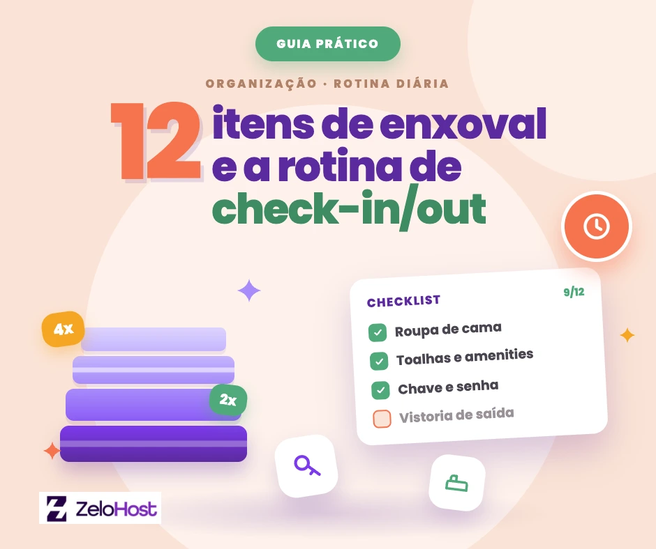 Controle de Enxoval no Airbnb: Checklist Grátis Check-in e Check-out